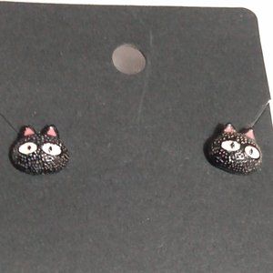 Trigun Kuroneko Black cat post earrings